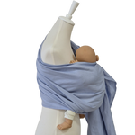 Leinen-RingSling KRISTALLKLAR hellblauer Baby-Trage aus atmungsaktivem 100% Leinen für Babys 3,5-15 kg