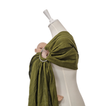 Leinen-RingSling Moosgrün Babytrage aus 100% Leinen für 3,5-15 kg Babys in Khaki