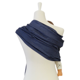 Leinen-RingSling INDIGO baby carrier in breathable indigo linen fabric for secure and comfortable babywearing