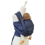 Leinentragetuch INDIGO blaues Babytragetuch aus 100% Leinen für 3,5-20 kg Babys, atmungsaktiv und nah am Herzen