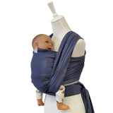 Leinentragetuch INDIGO aus hochwertigem, atmungsaktivem Leinen in Blau mit Babytragekomfort