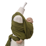 Leinentragetuch MOOSGRÜN in khaki, atmungsaktives Babytragetuch aus 100% Leinen, langlebig und bequem, für Babys 3,5-20 kg