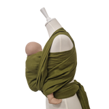 Leinentragetuch MOOSGRÜN aus 100% Leinen in Khaki, atmungsaktiv und nachhaltig, für Babys 3.5-20 kg