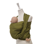 Leinentragetuch MOOSGRÜN in khaki mit Babytragefunktion aus 100% Leinen, atmungsaktiv und nachhaltig