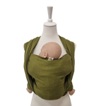 Leinentragetuch MOOSGRÜN aus 100% Leinen für sichere Babytragen bis 20 kg in Khaki-Grün