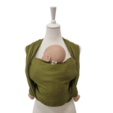 Leinentragetuch MOOSGRÜN aus 100% Leinen für sichere Babytragen bis 20 kg in Khaki-Grün