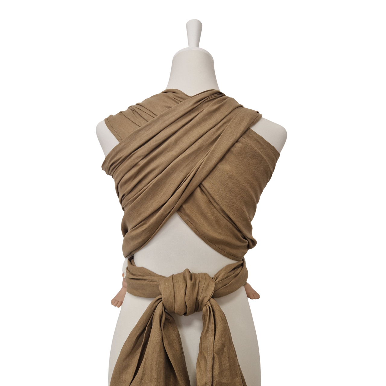 Beige Leinentragetuch STROHGOLD aus 100% Leinen, atmungsaktiv und leicht, für Babygewicht 3,5-20 kg, stilvoll und nachhaltig.