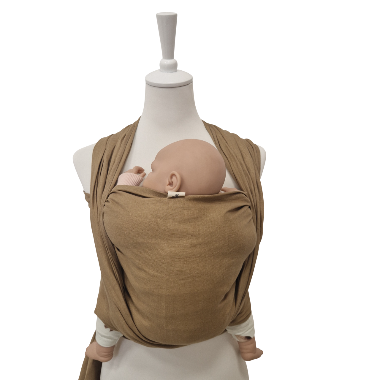 Leinentragetuch STROHGOLD beige Babytrage aus 100% Leinen für 3,5-20 kg Gewichtsschonend und atmungsaktiv
