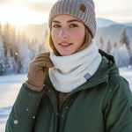 Storchenwiege Teddy Loop Ecru winter scarf cozy soft polyester loop scarf