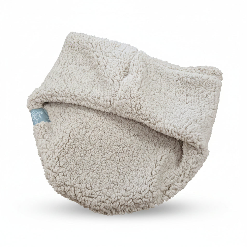Storchenwiege Teddy Loop Sand warm winter scarf made of soft teddy fabric