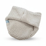 Storchenwiege Teddy Loop Sand warm winter scarf made of soft teddy fabric