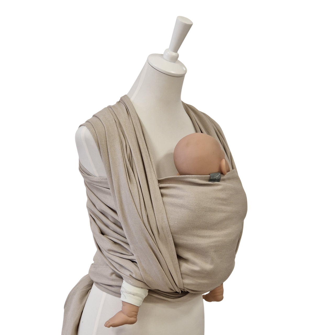Tragetuch Mondstein Babytrage aus weicher, diagonaler 100% Baumwolle, OEKO-TEX zertifiziert, beige, 70 cm breit, für Neugeborene bis Kleinkinder