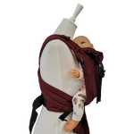 Babycarrier Bordeaux Half-Buckle-Babytrage mit Brustgurt und Kopfstütze aus Baumwolle