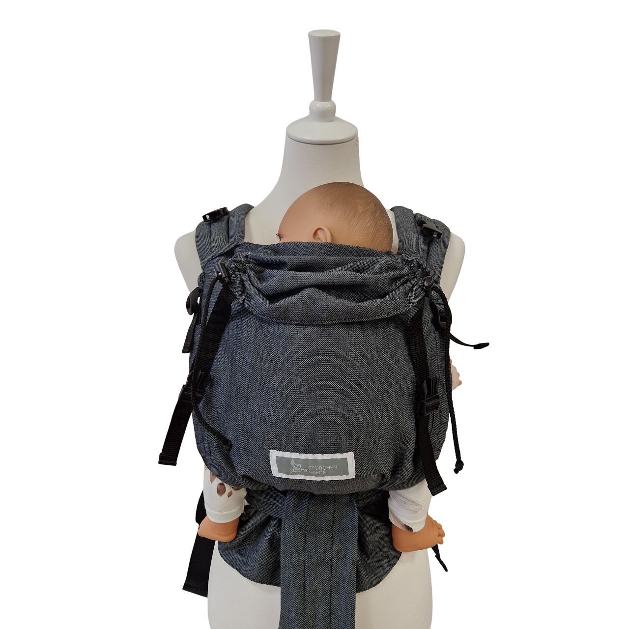 Babycarrier Graphit verstellbare gepolsterte Babytrage ergonomisch und sicher
