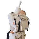 Ergonomische Babytrage ab Geburt mit gepolsterten Schulterträgern und Hüftgurt für sicheren Halt
