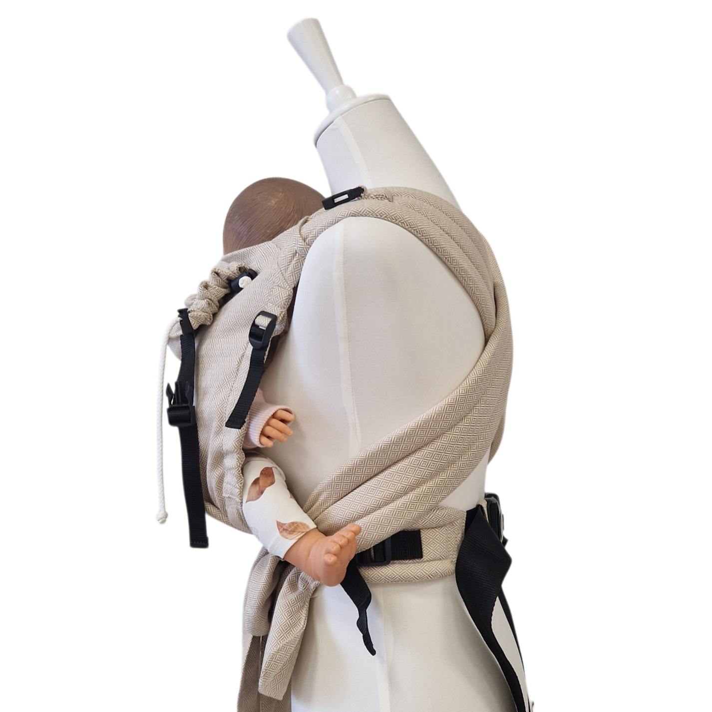 Ergonomische Babytrage ab Geburt mit gepolsterten Trägern und Hüftgurt aus 100% Baumwolle, flexibel verstellbar für Neugeborene