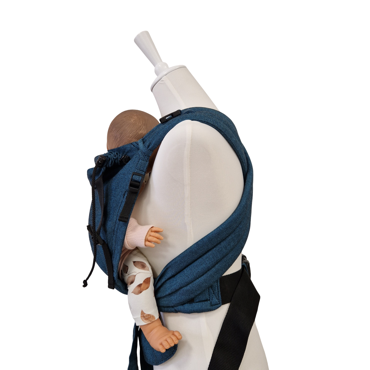 Babycarrier Türkis mit gepolsterten Trägern und verstellbarem Steg für gesunde Anhock-Spreiz-Haltung