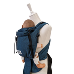 Babytage Türkis Half-Buckle Babytrage mit gepolsterten Gurten und verstellbarem Steg für optimale Anhock-Spreiz-Haltung