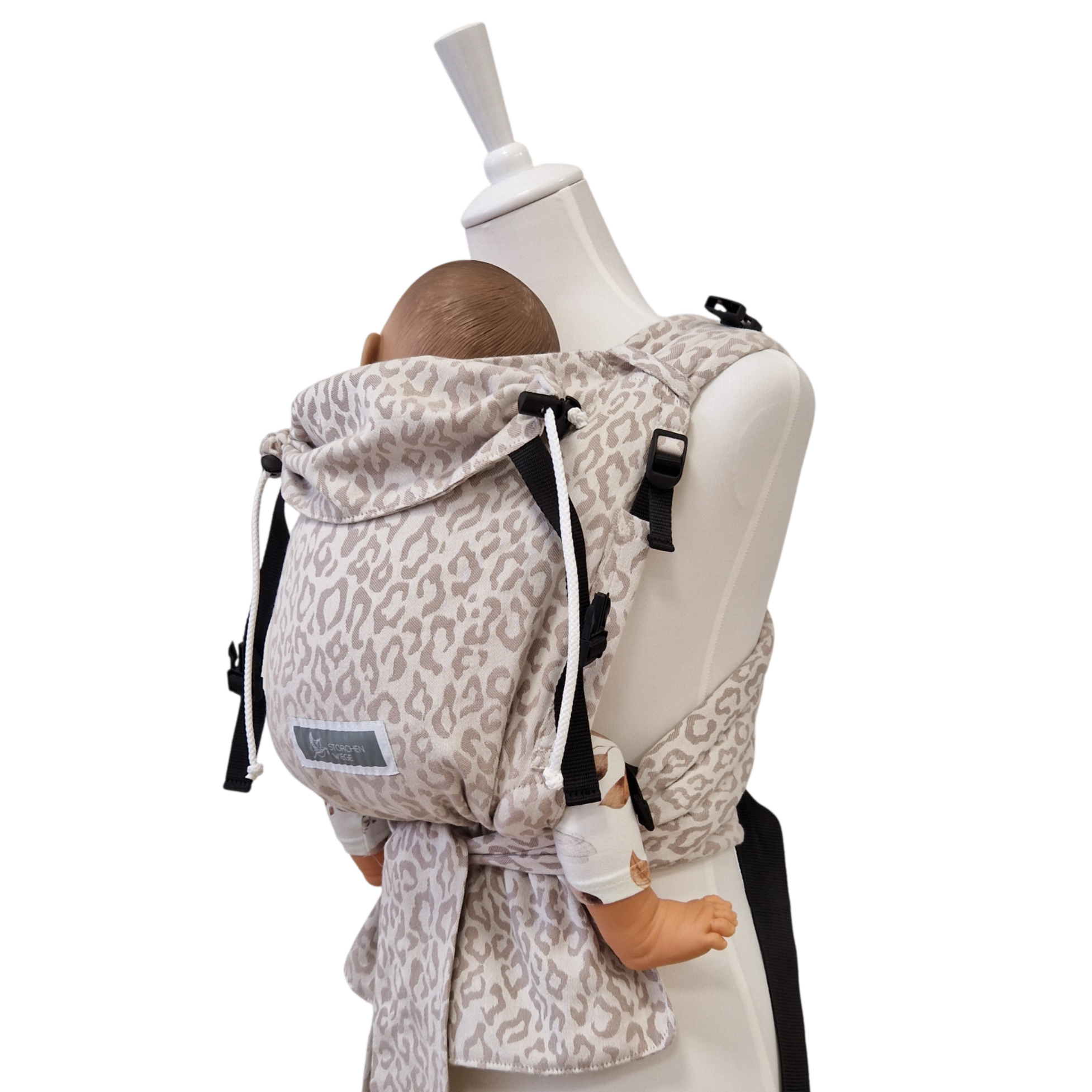 Ergonomische Babytrage ab Geburt mit gepolsterten Schulterträgern und Hüftgurt, flexibel verstellbar, 100 % Baumwolle