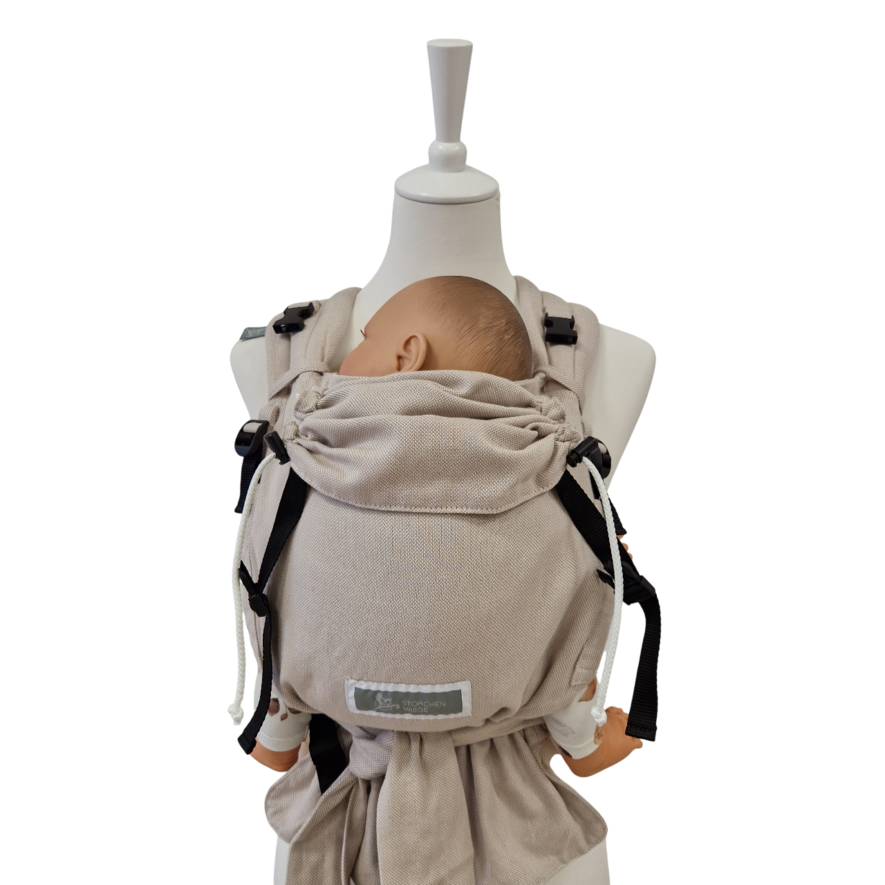 Babycarrier Mondstein mit gepolsterten Trägern und Brustgurt für ergonomisches Babytragen von Geburt an