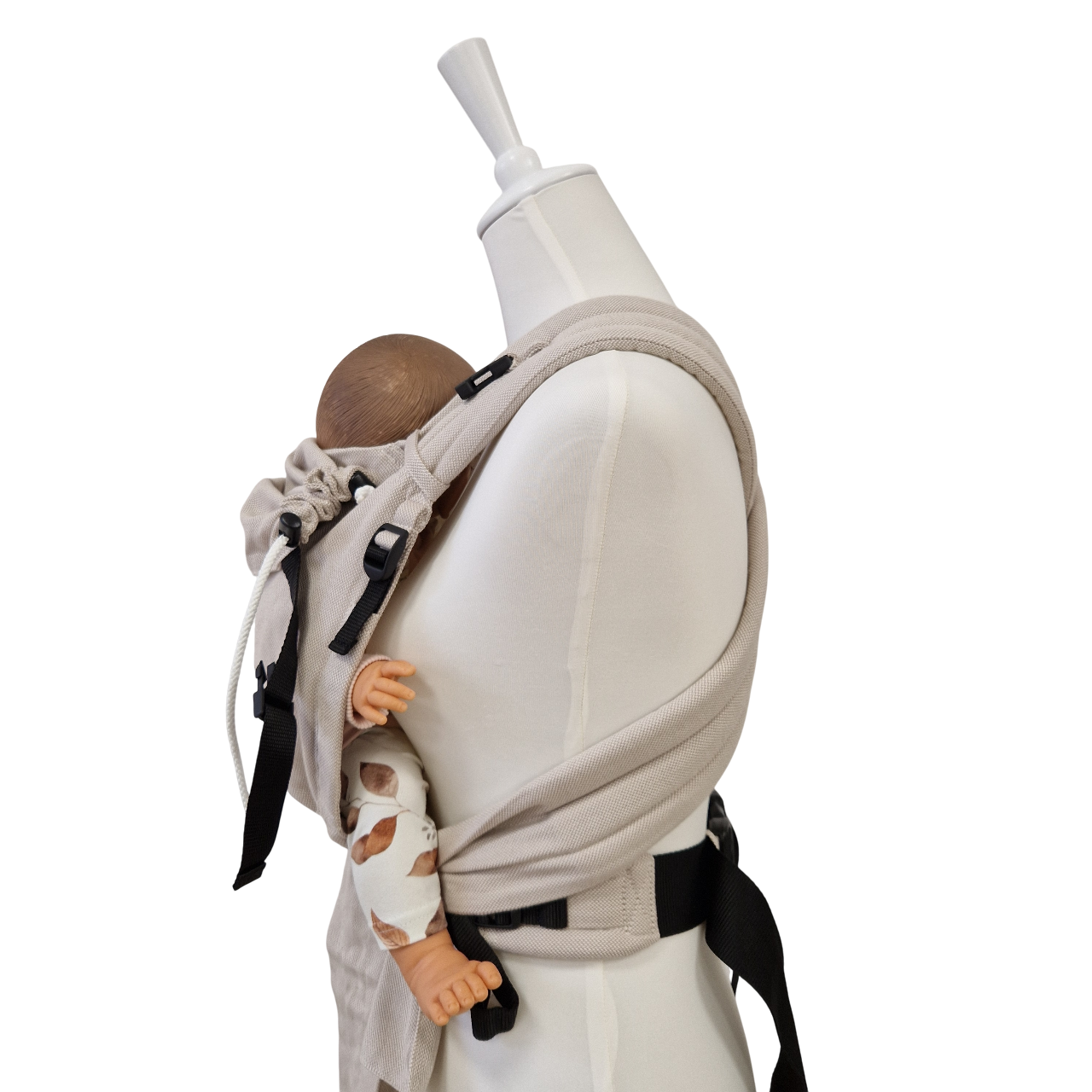 Babycarrier Mondstein aus 100% Baumwolle mit gepolsterten Trägern und Brustgurt für ergonomisches Babytragen ab Geburt