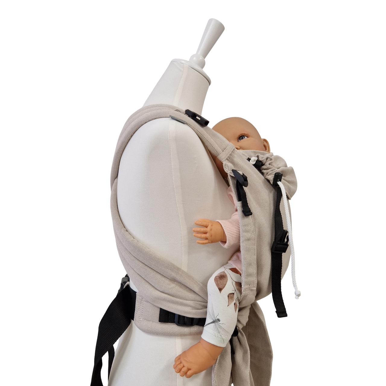 Babycarrier Mondstein ergonomische Half-Buckle Babytrage mit Kopfstütze und Brustgurt in trendiger Farbe