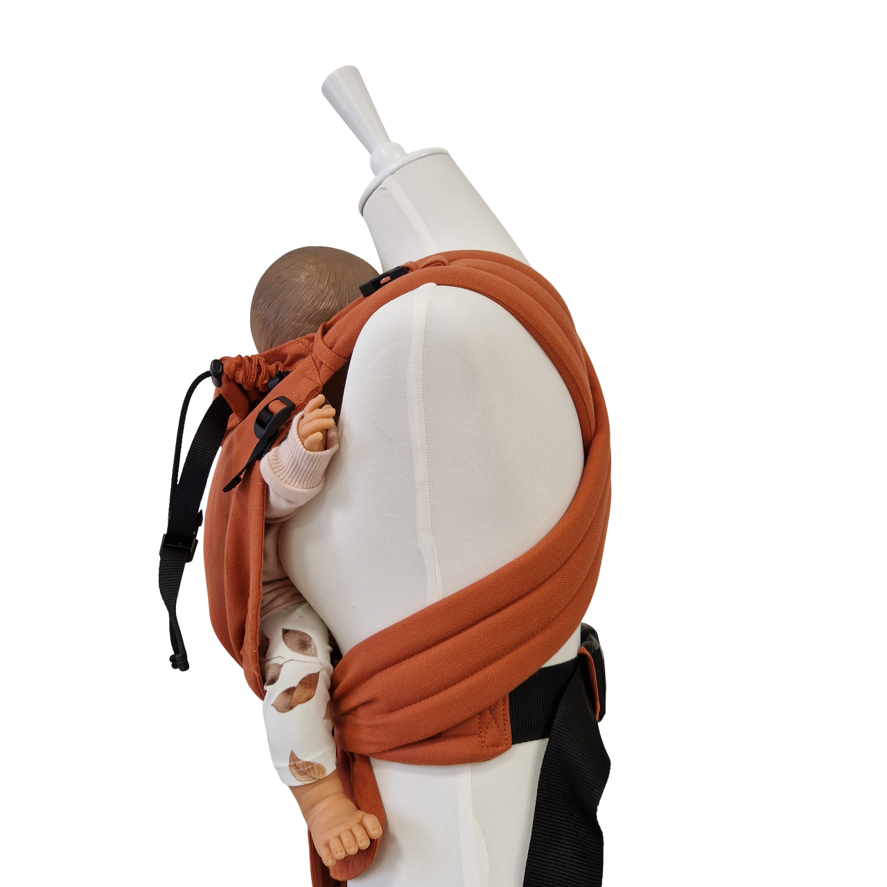 BabyCarrier Terra Babytrage in Terrabraun mit gepolsterten Trägern und Bauchgurt für Neugeborene und Babys bis 15 kg