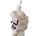Valeno Mondstein beige baby carrier with padded straps and safety buckle for newborns and toddlers
