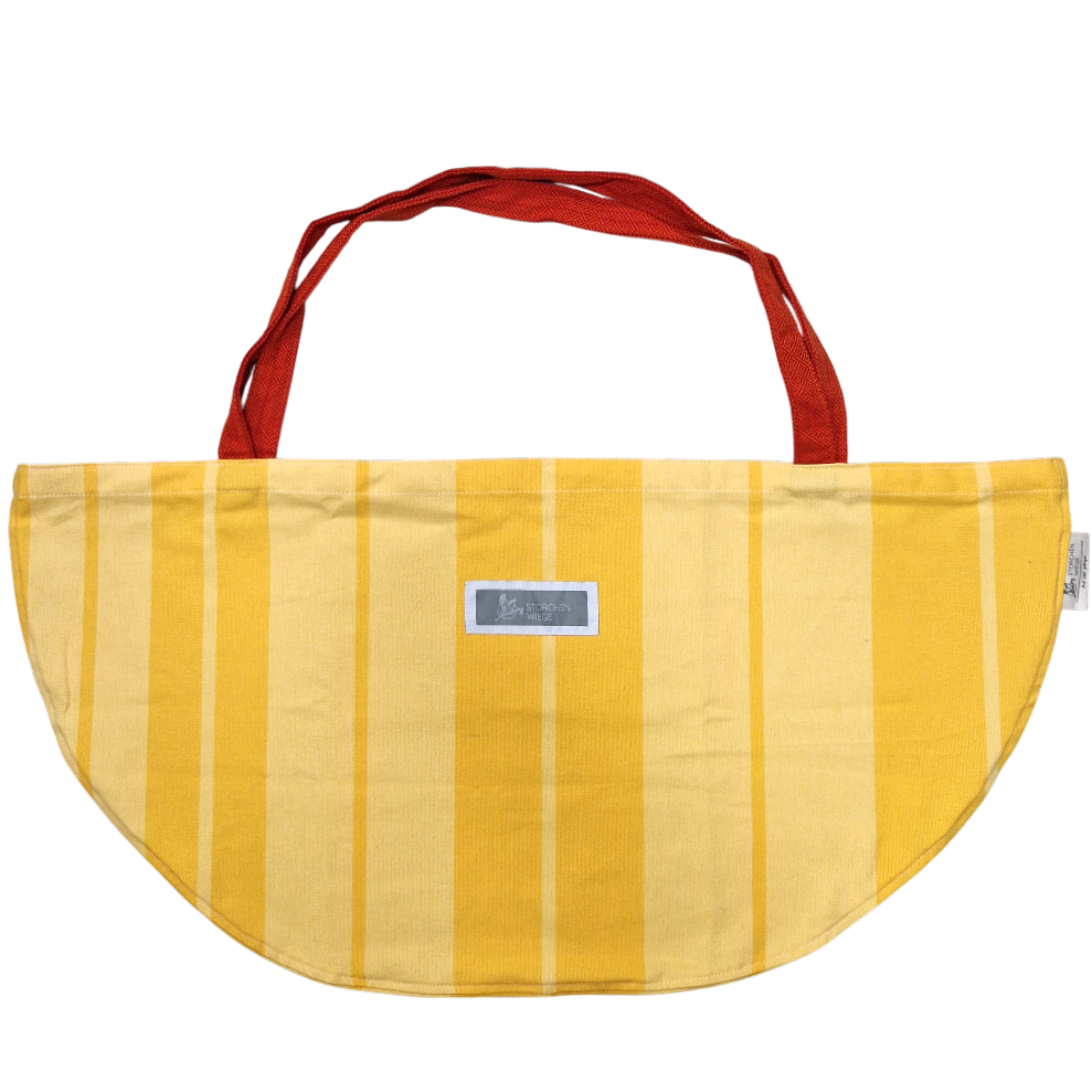 Gelbe Wiegetasche aus 100% Baumwolle zur Gewichtskontrolle von Babys bis 7 kg, Made in Germany