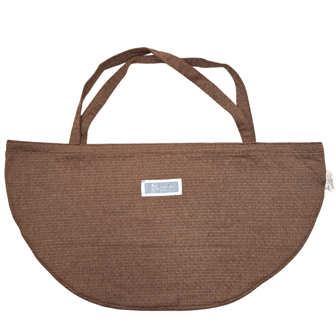 Wiegetasche Café aus 100% Baumwolle, braune Hänge-Babywaage-Tasche für Babys bis 7 kg, Made in Germany