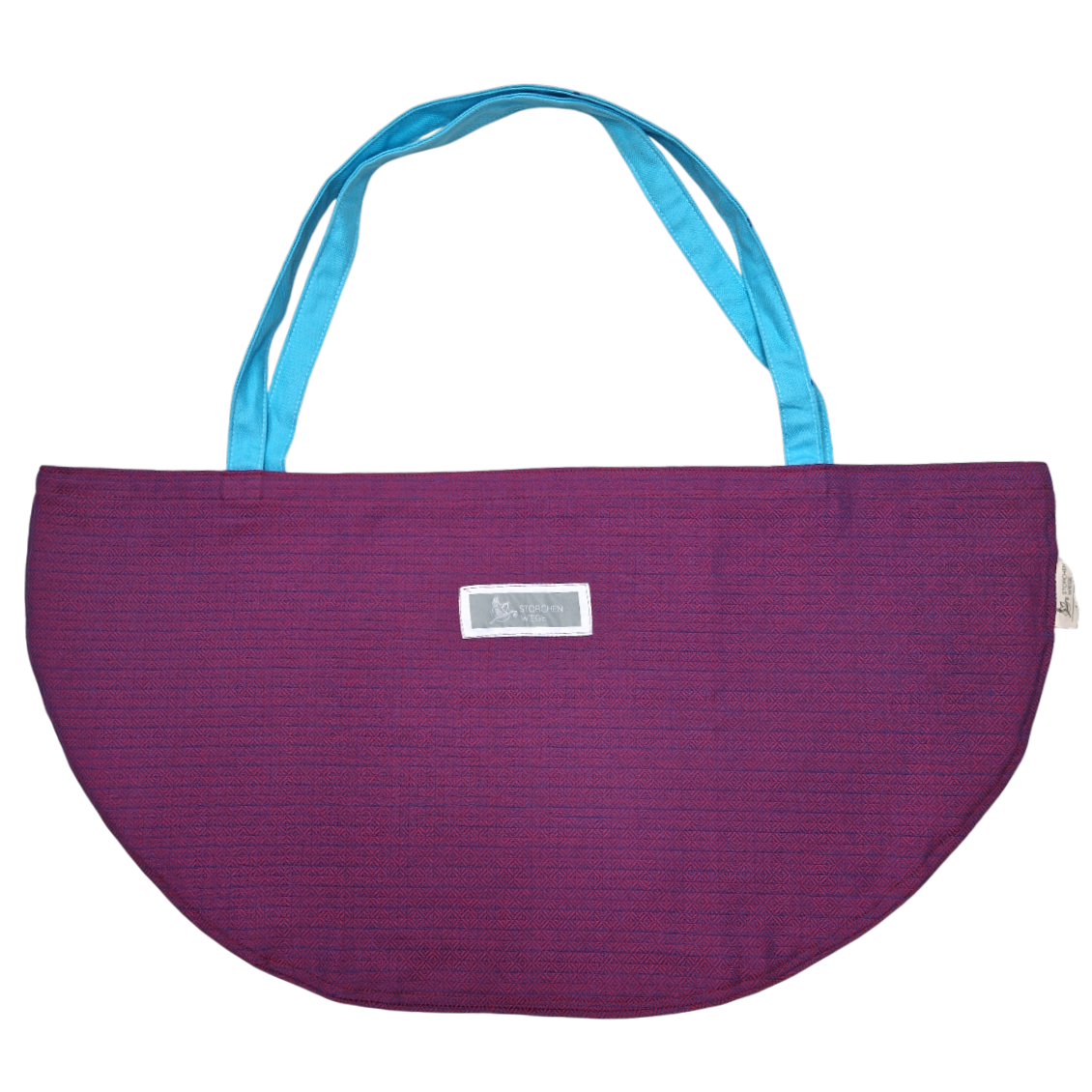 Wiegetasche Violett aus 100% Baumwolle zur Gewichtskontrolle von Neugeborenen bis 7 kg, made in Germany.