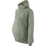 Mamalila Softshell-Tragejacke Allrounder fit in sage green for pregnancy and babywearing with fleece lining and water-repellent recycled polyester material