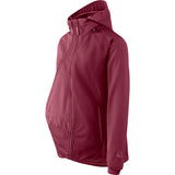 Mamalila Softshell-Tragejacke Allrounder fit in burgundy for pregnancy and babywearing, wind and rain protection with fleece lining