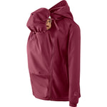 Mamalila Softshell-Tragejacke allrounder fit maternity and babywearing jacket in dark red with hood and fleece lining