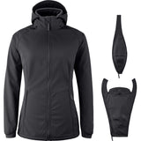 Mamalila Softshell-Tragejacke Allrounder fit, wind- und wasserdicht, für Schwangerschaft und Babytragen, schwarz, recyceltes Polyester, leicht gefüttert
