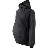 Mamalila Softshell-Tragejacke Allrounder für Schwangerschaft und Babytragen wind- und regenfest mit Fleecefutter schwarz