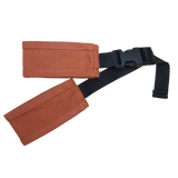 Babycarrier Brustgurt in orange, durable cotton material, enhances comfort for baby carriers.