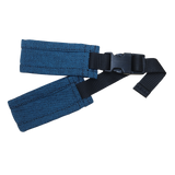 Babycarrier Brustgurt in blue with durable straps and buckle closure.