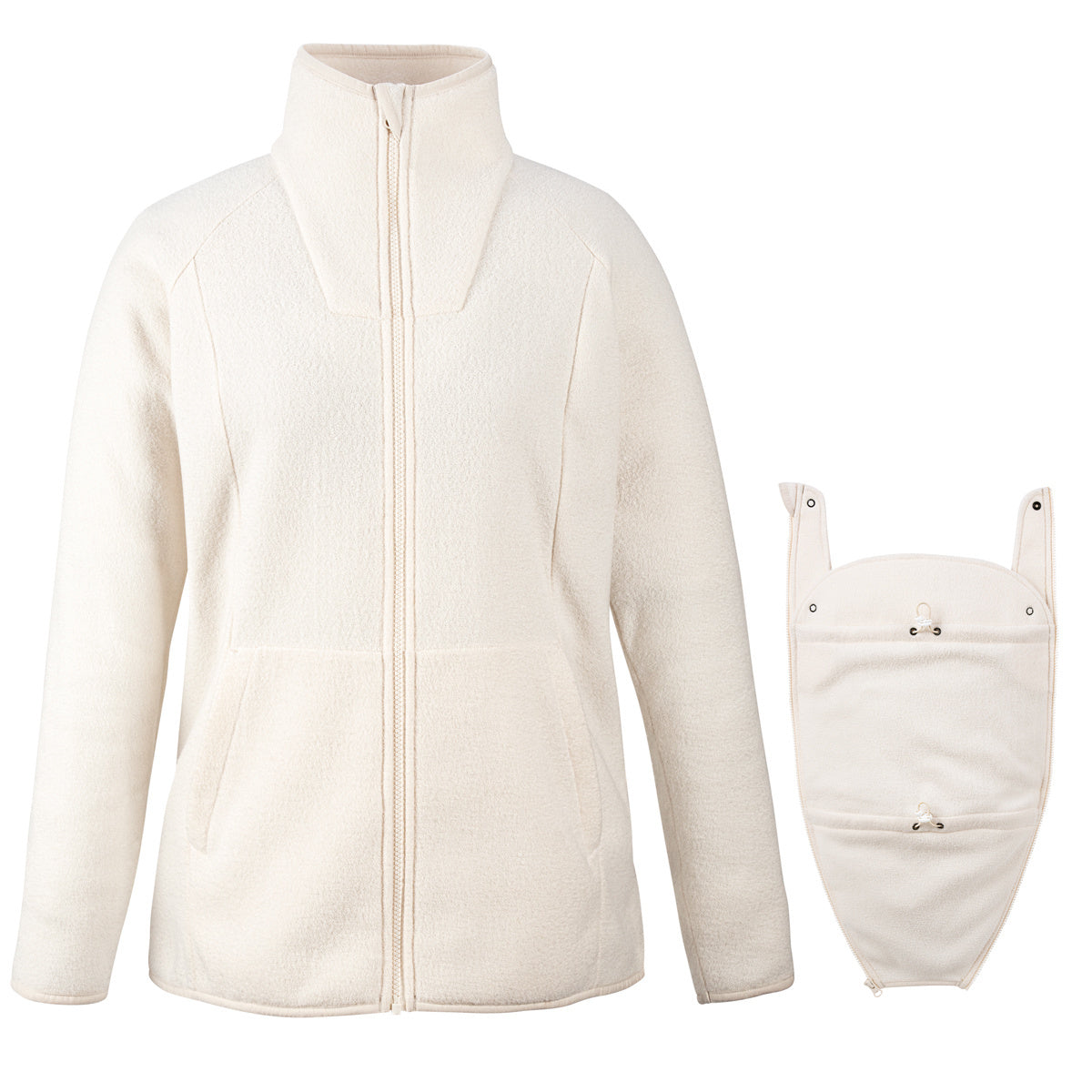 Mamalila Fleece Tragejacke breathable micro-sherpa fleece babywearing jacket with neck protection and recycled polyester material