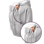 Mamalila Sweat-Tragejacke London aus 100 % Bio-Baumwolle, weich, warm und leger für Schwangerschaft und Babytragen vorne und hinten