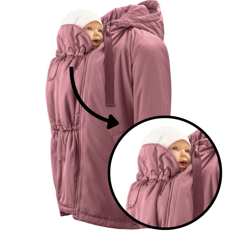 Mamalila Tragejacke Boston leichte Übergangsjacke mit verstellbarem Nackenschutz und Babyeinsatz aus recyceltem Polyester