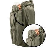 Mamalila Tragejacke Boston, leichte Übergangsjacke mit verstellbarem Nackenschutz und Babyeinsatz aus recyceltem Polyester