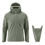 Mamalila Softshell Tragejacke men's allrounder jacket with foldable baby hood and fleece lining in olive green
