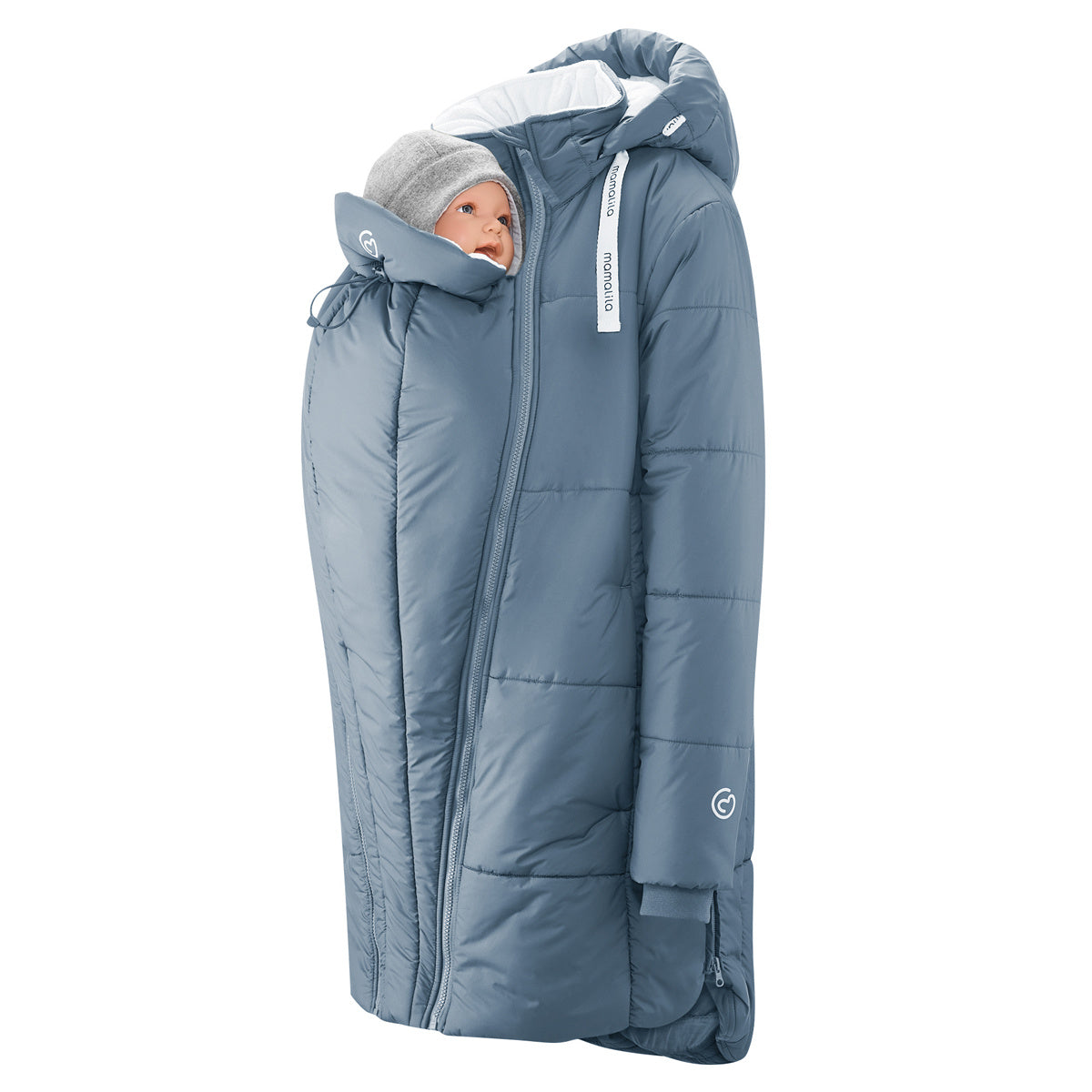 Mamalila Winter-Tragemantel Copenhagen warm padded babywearing coat for cold weather with hood and zippered pockets