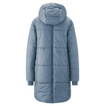 Mamalila Winter-Tragemantel Copenhagen blue padded babywearing coat with hood and fleece lining