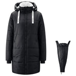 Mamalila Winter-Tragemantel Copenhagen black insulated babywearing coat with hood and zippered pockets